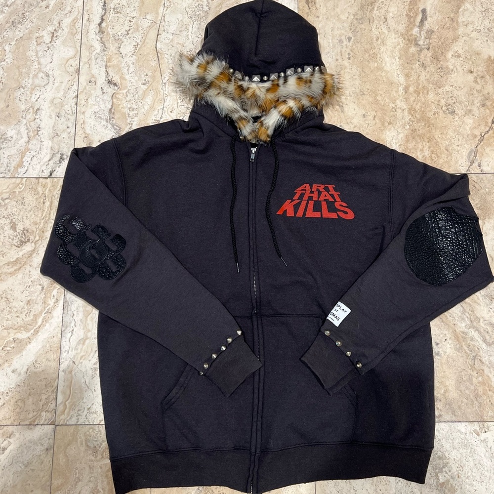 GALLERY DEPT EMBELLISHED ZIP-UP HOODIE